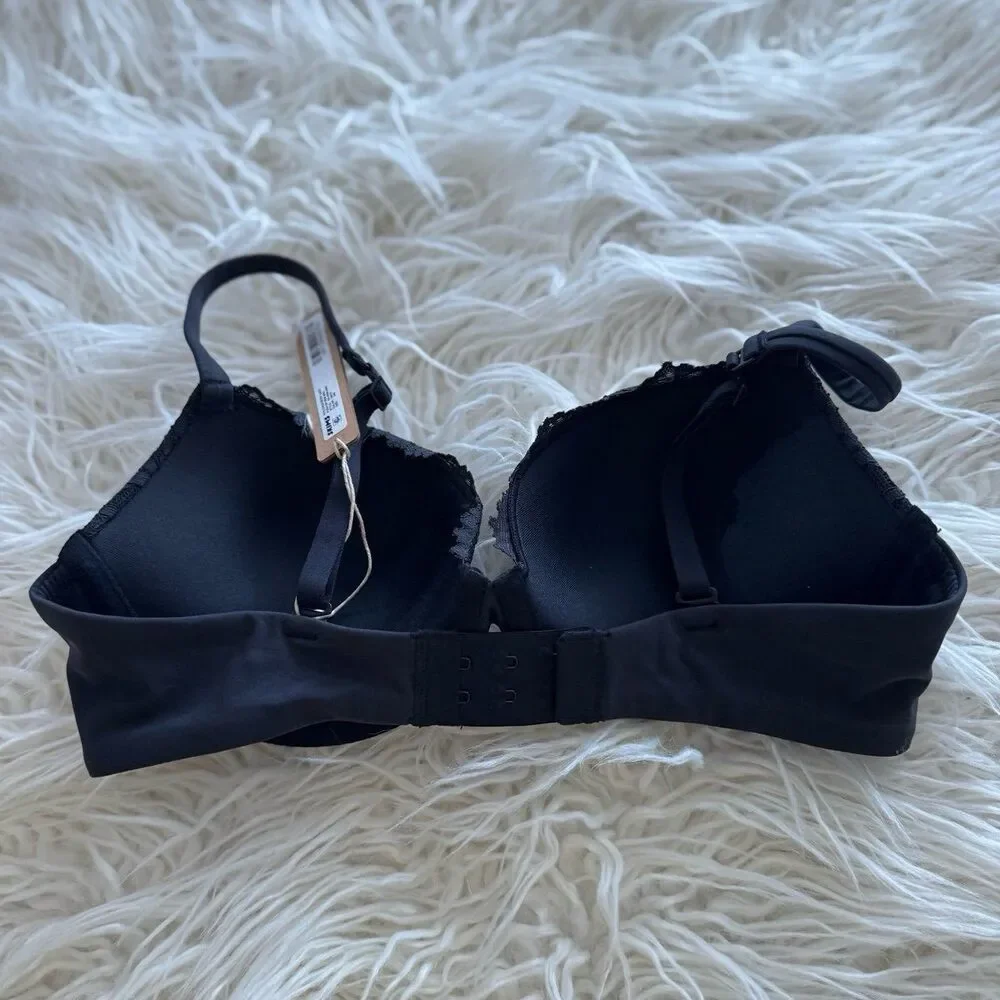Skims Fits Everybody Lace Push-Up Demi Bra Onyx Size 34B - Picture 4 of 6